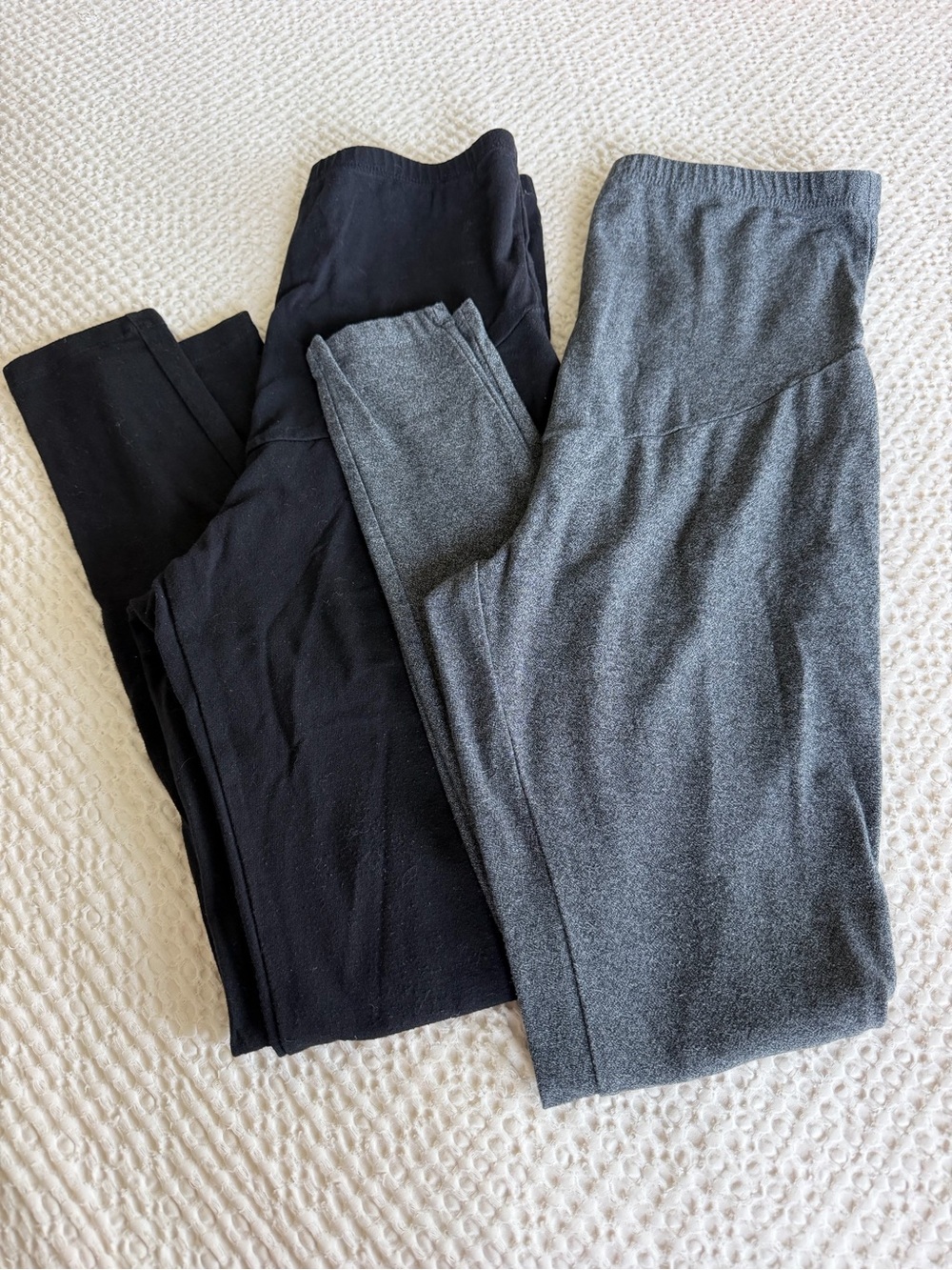 Maternity Black and Gray Leggings Duo